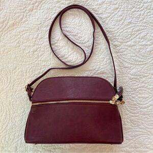 Burgundy cross-body purse